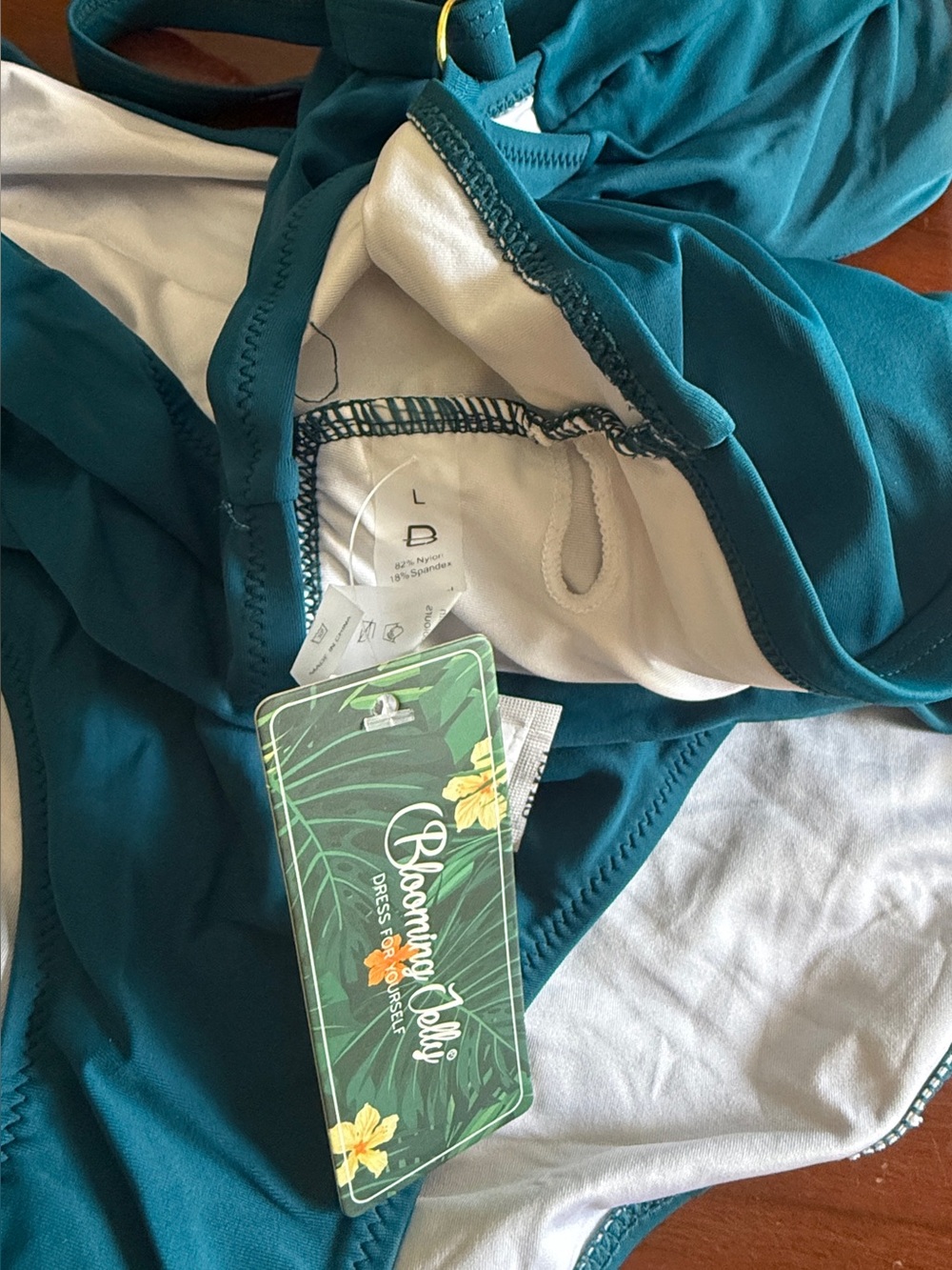 Blooming Jelly High Waisted Bikini Set Drawstring Swimsuit - Picture 13 of 14